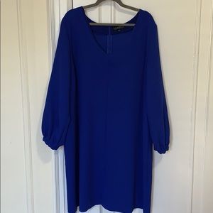 Eloquii Long Sleeve Cobalt Blue Dress
